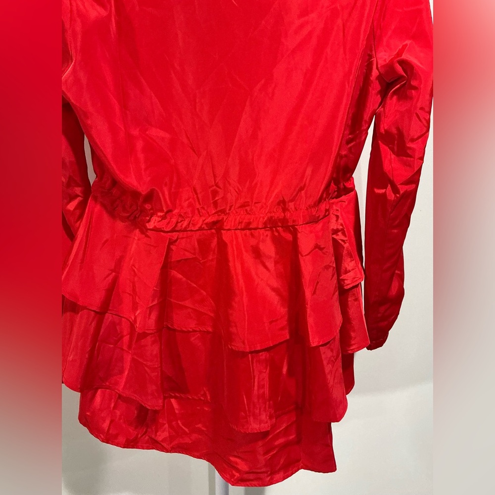 Vibrant Red Zip-Up Jacket With Drawstring Waist - image 4